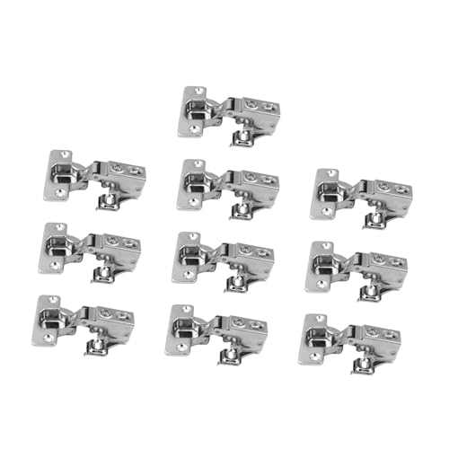 SOPOTUTU 10 Sätze Hydraulische Edelstahl Scharniere für Schrankscharniere Leiser Soft Close Türdämpfer Platzsparend Fach Verstellbar Einfache Montage für Enge Küchenschränke und Möbel von SOPOTUTU