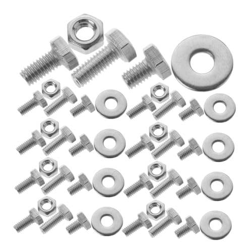 SOPOTUTU 10 Sätze Teiliges Edelstahl Wagenradbolzen mit Schrauben Muttern und Unterlegscheiben Rostfrei Vielseitig Einsetzbar für Einrad und Wagen Einfache Montage Langlebig und Sicher von SOPOTUTU