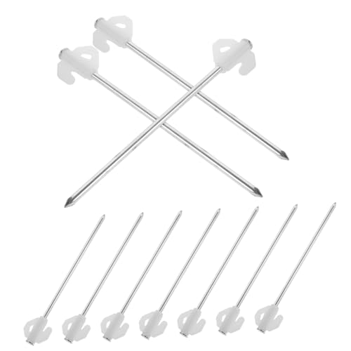 SOPOTUTU 10 Stück Heavy Duty Metall Zeltheringe Weiß Leuchtend Zeltnägel für Camping Strand Gras Robuste Stahl Heringe für Sicheren Halt und Vielseitigen Outdoor Einsatz von SOPOTUTU