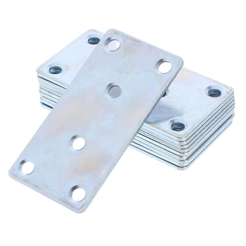 SOPOTUTU 10 Stück Teiliges Edelstahl Flachverbinder Robuste Möbelwinkel für Holz und Metallschrank Stabile Eckverbinder für Regal und Schrankstützen Einfache Montage Langlebige von SOPOTUTU