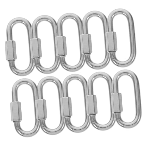 SOPOTUTU 10 Stück Teiliges Edelstahl Kettenverbinder D förmiger Schnellverschluss Karabiner Rostfrei Hochbelastbar für Kettenverlängerung Hängematte Camping Outdoor Industrie Bau und SOPOTUTU 10 Stück Teiliges Edelstahl Kettenverbinder D förmiger Schnellverschluss Karabiner Rostfrei Hochbelastbar für Kettenverlängerung Hängematte Camping Outdoor Industrie Bau und von SOPOTUTU