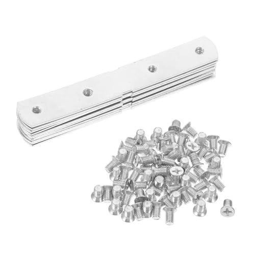 SOPOTUTU 10 Stück Teiliges Edelstahl eckwinkel Metallverbinder Flache Winkelbeschläge mit Schrauben für Stabile Holzrahmen und Robuste Lichtkastenverbindungen von SOPOTUTU