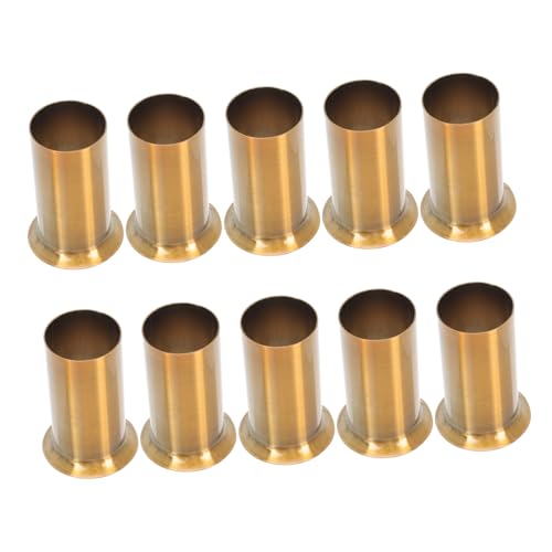SOPOTUTU 10 Stück Teiliges Kronleuchter Kerzenhülsen aus Robustem Eisen Hitzebeständig und Langlebig Einfache Montage Sockelabdeckung für Wohnzimmer Lampen Ø Goldbronze von SOPOTUTU