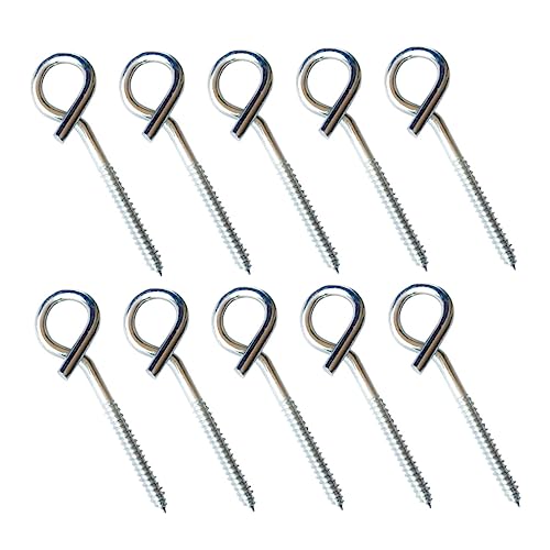 SOPOTUTU 10 Stück Teiliges Ringschrauben mit Gewinde Rostbeständige Deckenhaken für DIY Kabelbefestigung Pflanzentopf Licht und Vorhang Vielseitige Schraubhaken für Haushalt und Dekoration von SOPOTUTU
