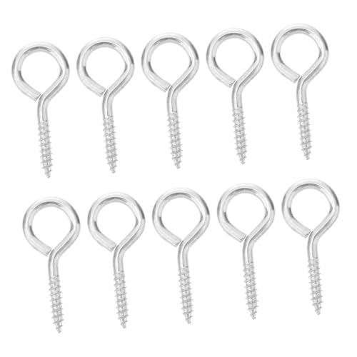 SOPOTUTU 10 Stück Teiliges Selbstschneidende Heavy duty Ringschrauben aus Edelstahl Rostfreie Schraubhaken für Holz Stabile Ösenschrauben zur Befestigung von Kabeln und Dekorationen Innen von SOPOTUTU