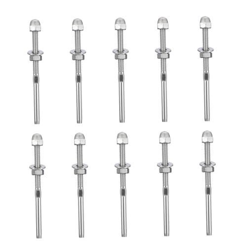 SOPOTUTU 10 Stück Teiliges Swage Kabelspannerset Rostfrei Korrosionsbeständig Einteiliges Gewinde Endstück für Treppen und Terrassengeländer Einfach zu Montieren Langlebig für DIY SOPOTUTU 10 Stück Teiliges Swage Kabelspannerset Rostfrei Korrosionsbeständig Einteiliges Gewinde Endstück für Treppen und Terrassengeländer Einfach zu Montieren Langlebig für DIY von SOPOTUTU