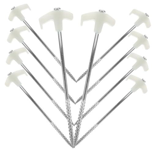 SOPOTUTU 10 Stück Teiliges Zeltheringe aus Edelstahl Robuste Zeltnägel mit Gewinde Hohe Druckfestigkeit Einfache und Feste Installation Geeignet für Outdoor Camping Pavillon und Harte von SOPOTUTU