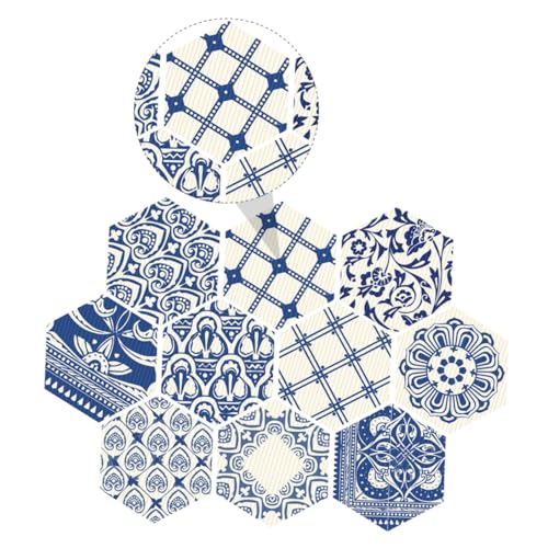 SOPOTUTU 10 Stück rutschfeste Bodenaufkleber Badezimmerfliesenaufkleber Bodenbelag Für Greifer Böden Klebefliesen Sechseckige Fliesenpaste Badezimmeraufkleber Anti-rutsch-Aufkleber PVC Blau von SOPOTUTU