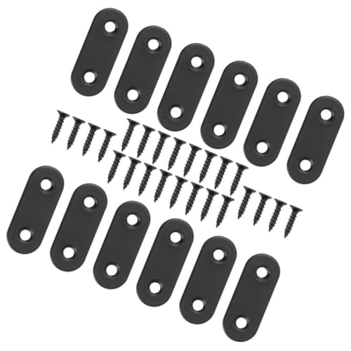 SOPOTUTU 12 Stück Teiliges Edelstahl Flachverbinder Schrauben Inklusive Möbelwinkel für Holzreparatur und Stabilisierung von Schränken Regalen Stühlen Fensterrahmen und Möbeln von SOPOTUTU