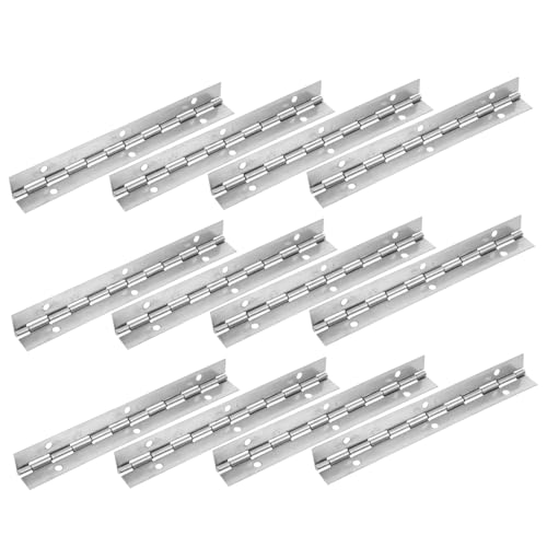 SOPOTUTU 12 Stück Teiliges Edelstahl Klavierband Scharniere mit Löchern Schwere Ausführung Rostfrei Langlebig Durchgehendes Klavierscharnier für Schranktüren Möbel Türen und Fenster von SOPOTUTU