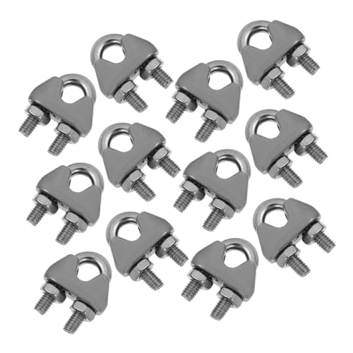 SOPOTUTU 12 Stück Teiliges Edelstahl Seilklemmen mit Rutschfester Gewindemitte Vielseitige Drahtseilklemmen zur Sicheren Befestigung von Stahlseilen und Kabeln für Foto und SOPOTUTU 12 Stück Teiliges Edelstahl Seilklemmen mit Rutschfester Gewindemitte Vielseitige Drahtseilklemmen zur Sicheren Befestigung von Stahlseilen und Kabeln für Foto und von SOPOTUTU
