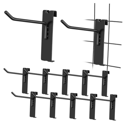SOPOTUTU 12 Stück Teiliges Metall Gitterhaken Schwere Ausführung Rostfrei für Gitterwand Organizer Vielseitig Einsetzbar im Einzelhandel und Büro Einfache Montage Stabile Tragkraft von SOPOTUTU