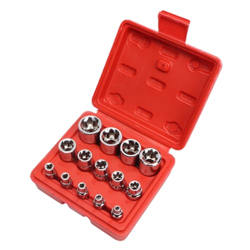 SOPOTUTU 14 Stück Teiliges Set Hexagon Stecknüsse aus Premium Stahl Langlebig und Robust mit Antriebsarten für Reifenreparatur Montage und Möbelreparatur Inklusive Stabilem von SOPOTUTU