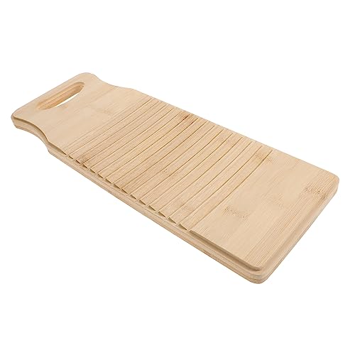 SOPOTUTU 1Stück Holz Waschbrett für Kleidung Handheld Waschküchenhelfer Rutschfestes Design Langlebig und Wasserabweisend für Handwäsche von Kinderkleidung Vielseitig von SOPOTUTU