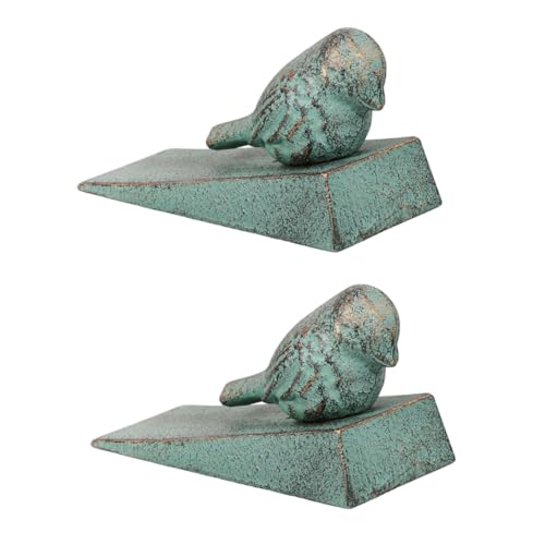 SOPOTUTU 2 STÜCK Türstopper aus Schwerem Gusseisen Dekorative Vogel designs Robuste Türkeile für Haus und Büro Rutschfeste Türkeile für Sicheren Halt und Praktische Luftzirkulation von SOPOTUTU