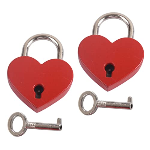 SOPOTUTU 2 Sätze Herzförmiges Liebesschloss Rot mit Schlüssel Kleines Leichtes Vorhängeschloss für Schmuckschatullen Tagebücher Handtaschen und Gepäck Einzigartiges Geschenk zum SOPOTUTU 2 Sätze Herzförmiges Liebesschloss Rot mit Schlüssel Kleines Leichtes Vorhängeschloss für Schmuckschatullen Tagebücher Handtaschen und Gepäck Einzigartiges Geschenk zum von SOPOTUTU