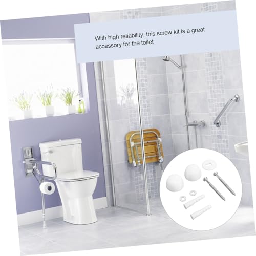 SOPOTUTU 2 Sätze Toilettensitz Schraubenset Robustes Wc Befestigungsset mit Edelstahl Eisen Schrauben für Einfache Installation und Langlebige Fixierung von SOPOTUTU