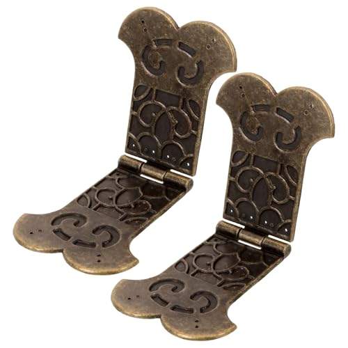 SOPOTUTU 2 Stck Kleine Dekorative Vintage Scharniere aus Metall für Schmuck Holzkisten Robuste Vielseitige Klappscharniere Einfache Montage Stabil und Langlebig für Geschenkboxen von SOPOTUTU
