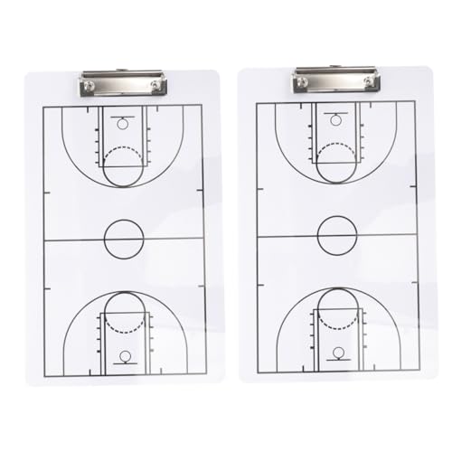 SOPOTUTU 2 Stück Basketball Coaching Board Teilig PVC Leicht Trocken Abwischbar Tragbar Schreibtafel Indoor Sport Strategiebrett für Trainer und Team von SOPOTUTU
