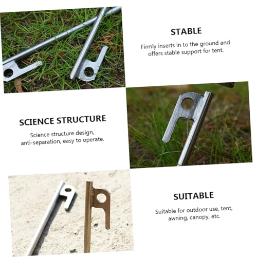 SOPOTUTU 2 Stück Edelstahl Zelt Heringe Camping Erdnägel Stabil Leicht Sicher für Outdoor Zelt Markise Pavillon Canopy Bodenanker Einfache Handhabung Langlebig von SOPOTUTU
