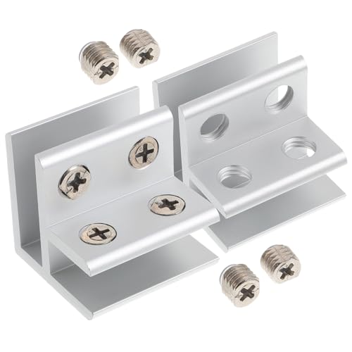 SOPOTUTU 2 Stück Glas Klemmen Aluminiumlegierung Rutschfeste Halterung für Rahmenlose Glasgeländer Vitrinen Langlebige Möbelbefestigung Clips für Glasplatten von SOPOTUTU
