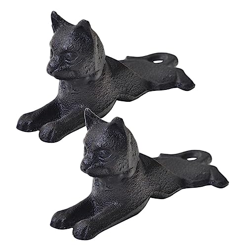 SOPOTUTU 2 Stück Gusseisen Türstopper Katze Rutschfester Türkeil mit Schrägem Design für Sichere Türöffnung und Bodenschutz Robust und Dekorativ für Innen und Außenbereich von SOPOTUTU