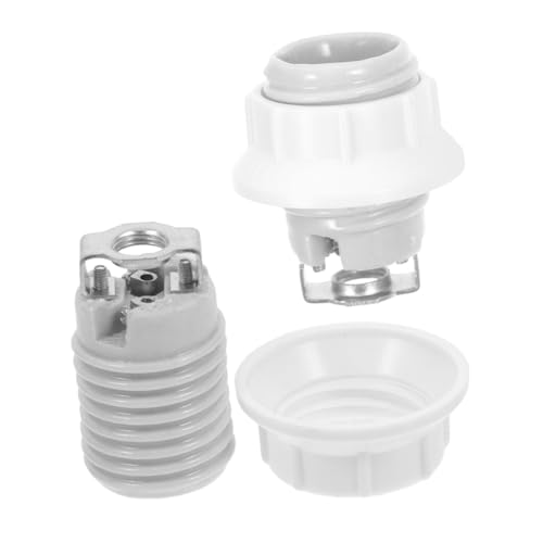 SOPOTUTU 2 Stück Keramik Lampenfassung Langlebiger Gewindesockel für Pendelleuchten Deckenventilatoren Wandlampen Präzise Vielseitig Einsetzbar Minimalistisches Design von SOPOTUTU
