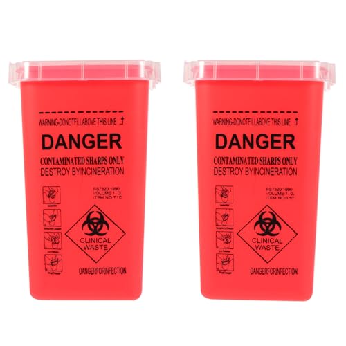 SOPOTUTU 2 Stück Kunststoff Sharps Behälter Dickwandiger Mehrzweck Abwurfbehälter für Tattoos Wiederverwendbare Entsorgungsbox für Spitze Medizinische Abfälle Geeignet für Kliniken und SOPOTUTU 2 Stück Kunststoff Sharps Behälter Dickwandiger Mehrzweck Abwurfbehälter für Tattoos Wiederverwendbare Entsorgungsbox für Spitze Medizinische Abfälle Geeignet für Kliniken und von SOPOTUTU