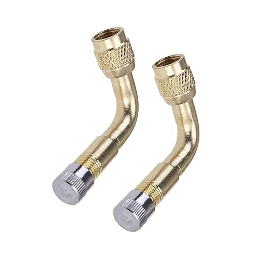 SOPOTUTU 2 Stück Messing Reifenventil Verlängerung mit Adapter für Auto Lkw Motorrad Einfache Installation Kompatibel mit Standardventilen Metallene Staubkappe Praktisch Zufällige Farbe von SOPOTUTU