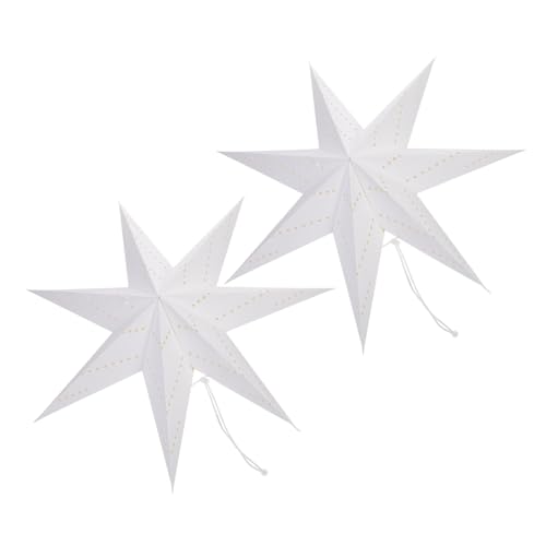 SOPOTUTU 2 Stück Nordischer Origami Lampenschirm Sternförmig Weihnachtsdeko Beleuchtet Dekorativer Lampenschirm Leicht Schutz für Kronleuchter Wohnzimmer Esszimmer von SOPOTUTU