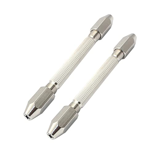 SOPOTUTU 2 Stück Professioneller Sechseckiger Doppel End Handbohrer Pin Vise mit Ergonomischem Griff Verschleißfest Präzise Positionierung für Uhrmacher Schmuck Elektronik Reparatur Bohrer von SOPOTUTU