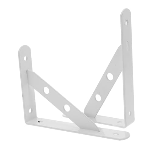 SOPOTUTU 2 Stück Schwerlast Regalwinkel Weiß Eisen Wandhalterung mit Schrauben Robust für Wandmontage Dekorative Wandregalhalterung für Holzregale Wohnzimmer Büro von SOPOTUTU