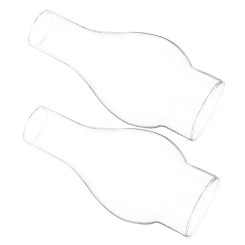 SOPOTUTU 2 Stück Teiliges Ersatz Glaslampenschirm für Kerosinlampen Klarer Hitzebeständiger Lampenschirm Retro Öllampen Ersatzteil Windgeschützt für Öllampen Einfach zu Montieren von SOPOTUTU