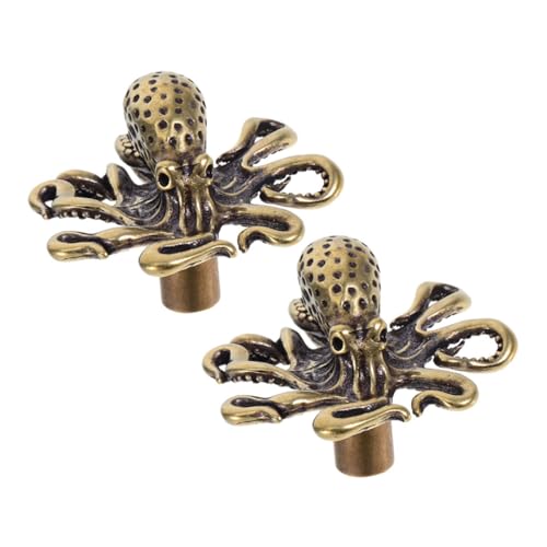SOPOTUTU 2 Stück Teiliges Messing Krake-design Möbelknöpfe aus Robustem Vintage Schubladengriffe für Kommode Schrank und Tür Dekorative Griffe von SOPOTUTU