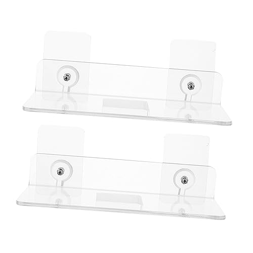 SOPOTUTU 2 Stück Teiliges Wandregal ohne Bohren Transparentes Bad und Küchenablageboard Langlebiger Sundries Organizer mit Glatten Kanten Platzsparend für Shampoo Seife Kosmetik von SOPOTUTU