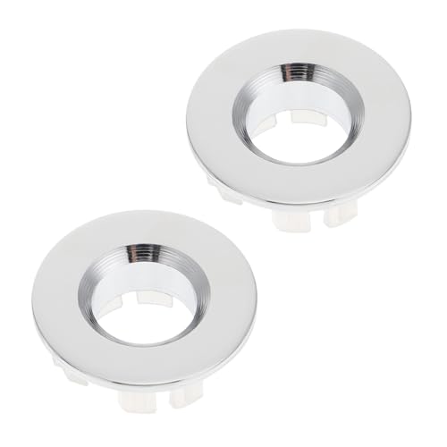 SOPOTUTU 2 Stück Teiliges Waschbecken Überlaufring aus Langlebigem Vollkupfer Zuverlässig Installieren Silberfarbene Abdeckung für Badezimmer Waschbecken Überlaufloch Zubehör von SOPOTUTU