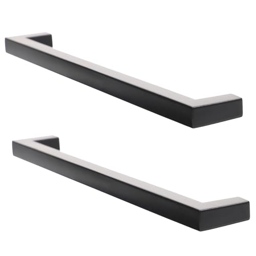 SOPOTUTU 2 Stück Türgriffe Lochabstand Küchen und Möbelgriffe für Schränke Kleiderschränke Langlebig Minimalistisches Design Schwarz von SOPOTUTU