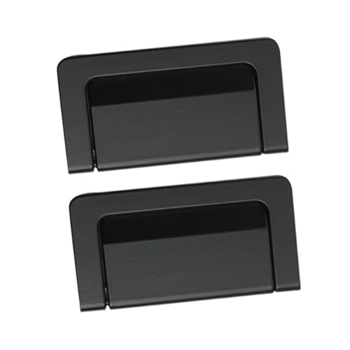 SOPOTUTU 2 Stück Unsichtbarer Möbelgriff Langlebiger Rostfreier Schrankgriff ohne Bohren Eingebetteter Schranktürgriff für Kleiderschrank Praktische und Einfache Handhabung Schwarz von SOPOTUTU