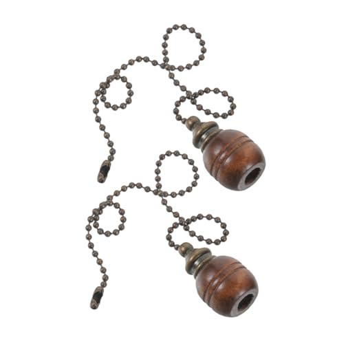SOPOTUTU 2 Stück Vintage Holz Zugkette Verlängerung Deckenventilator Lampe Dekorative Pendelkette Ersatz für Deckenleuchte Fan Pull Chain Accessory von SOPOTUTU