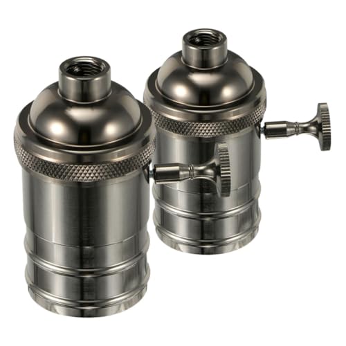 SOPOTUTU 2 Stück Vintage Lampenfassung mit Drehschalter Antiker Alu lampensockel in Perlschwarz Kompatibel Einfache Montage Dekorativer Retro lichtadapter für DIY leuchten Acv SOPOTUTU 2 Stück Vintage Lampenfassung mit Drehschalter Antiker Alu lampensockel in Perlschwarz Kompatibel Einfache Montage Dekorativer Retro lichtadapter für DIY leuchten Acv von SOPOTUTU