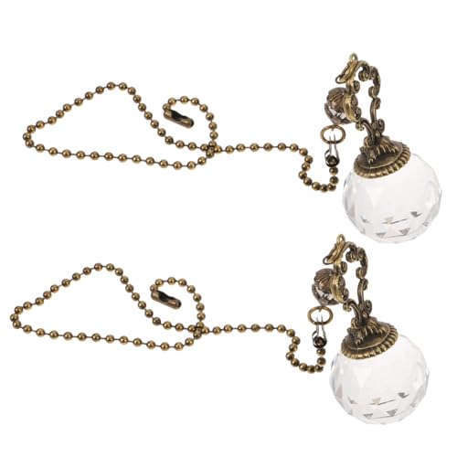 SOPOTUTU 2 Stück Vintage Zugkette Zugkette Verlängerung für Deckenventilator und Deckenlampe Robustes Vielseitiges Lichtzugkettenerweiterungszubehör Einfache Montage Transparent Antik von SOPOTUTU
