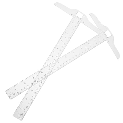 SOPOTUTU 2 Stücke T-förmiges Lineal Quadratmelder Dual metrisch werkzeug Lineal in T-Form Messlineal von SOPOTUTU
