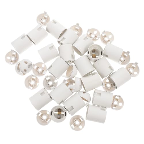 SOPOTUTU 20 Stück Lampenfassung Kunststoff Schraubfassung LED Lampensockel Weiß Ersatz für Innenbeleuchtung Robust und Einfach zu Montieren Geeignet für Wohnräume Cafés Bars von SOPOTUTU