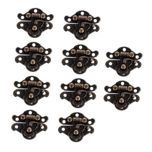 SOPOTUTU 20 Stück Retro Antikverschluss Scharniere für Holzkisten Schmuckkästen Vintage Haspe Latch Kistenverschluss Dekorative Boxen Zubehör Holzboxen Verschluss von SOPOTUTU