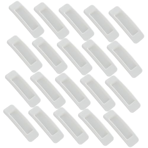 SOPOTUTU 20 Stück Selbstklebende Schrankgriffe Weiß Rechteckige Fenster Schubladengriffe Polierte Oberfläche Kratzfrei Einfach zu Montieren Geeignet für Möbel Schränke Kommoden von SOPOTUTU