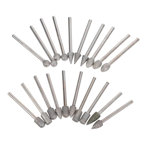 SOPOTUTU 20 Stück Teiliges Schleifkopf-set aus Diamant-gebunden für Metall und Stein Rostentfernende Schleifwerkzeuge Langlebige Rotary Tools Zubehör für Gravieren Polieren und Schneiden von SOPOTUTU