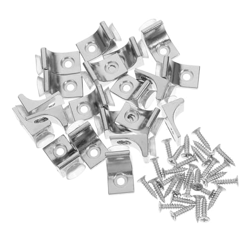 SOPOTUTU 20 Stück Teiliges Winkelregalträger aus Zinklegierung mit Edelstahl Schrauben Dreieckige Regalhalter für Einlegeböden Möbelbefestigung Wandmontage Stabiler Halter für Glas und von SOPOTUTU