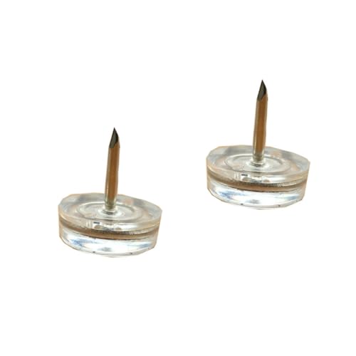 SOPOTUTU 24 Stück Teiliges Transparente Möbel Nägel mit Verstärktem Kunststoff rutschfeste Bodenschoner mit Rundkopf und Eisenstift Kratzfest Geräuschdämpfend Geeignet für Stuhl und von SOPOTUTU