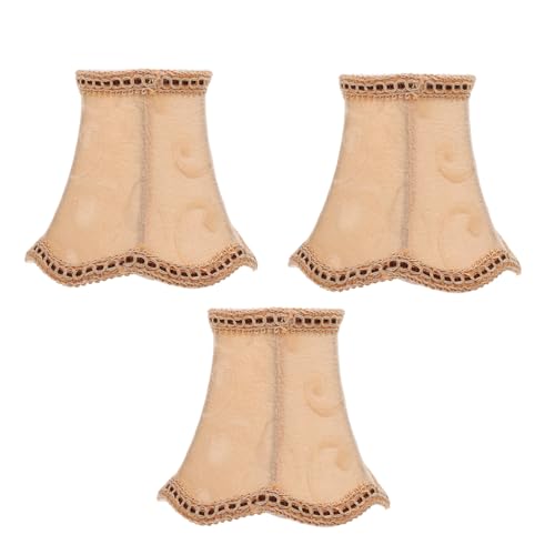 SOPOTUTU 3 STÜCKE Praktischer Clip bubble Lampenschirm aus Stoff mit Wellenboden Dekorative Lampenschirme für Decken Wandlampen Wohnliche Beleuchtung für Schlafzimmer und Wohnzimmer von SOPOTUTU