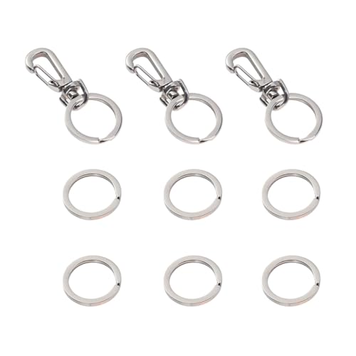 SOPOTUTU 3 Sätze Hundemarken Clip aus Edelstahl Robuster Pet Tag Clip mit Ringen für Hunde und Katzen Einfache Befestigung von Adressanhängern Geeignet für Halsband und Geschirr von SOPOTUTU